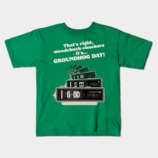Woodchuck-chuckers! Groundhog Day Alarm Clock Kids T-Shirt